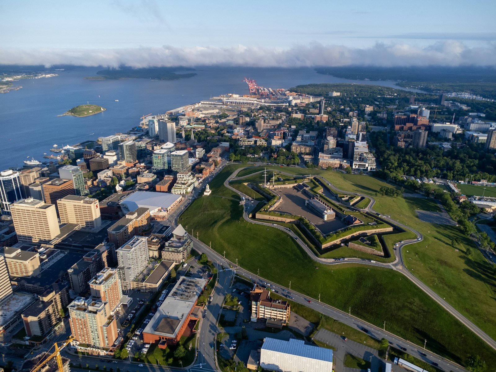 Aerial view of Halifax with Citadel Hill